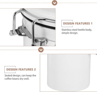 Кавовий контейнер ZONJIE 2.8л з нержавіючої сталі, вакуумний, з CO2-вентилем та датою, для кавових зерен