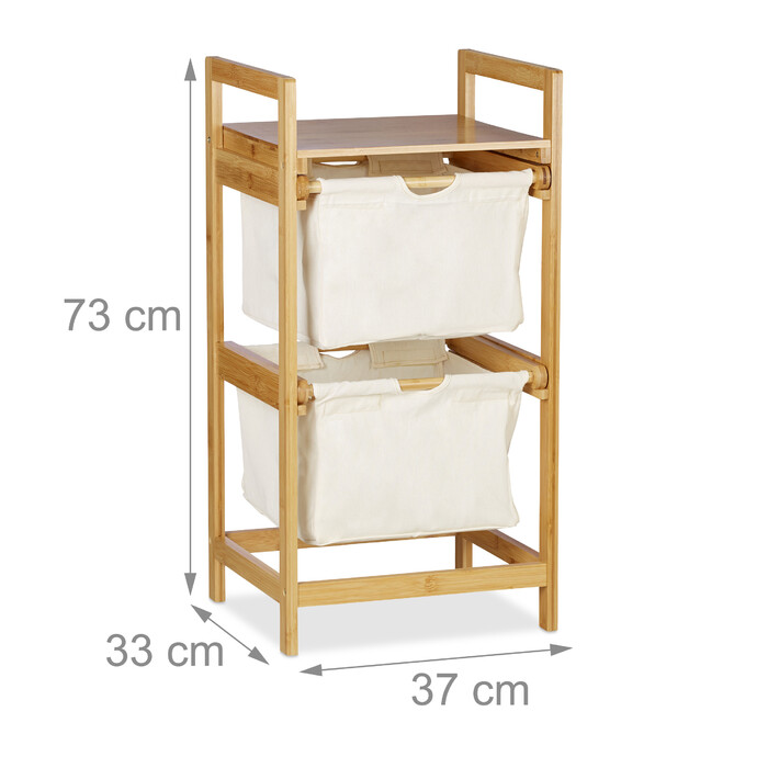 Relaxdays Laundry Basket with 2 Drawers