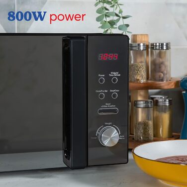 Мікрохвильова піч Russell Hobbs RHMM701B, 17 л, 700 Вт, чорна, з 5 рівнями потужності, таймером, функцією розморожування та легкою очисткою