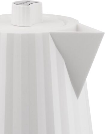 Alessi Plissé Electric Kettle - 2400W, 1.7L, White Thermoplastic Resin Kettle with European Plug