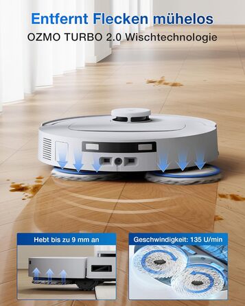 Робот-пилосос ECOVACS DEEBOT T30S PRO з функцією миття, 11000 Па, технологія ZeroTangle, миття гарячою водою 70°C, TruEdge™ для миття країв, акумулятор 6400mAh, AI-уникнення перешкод (T30C OMNI Gen2 W)