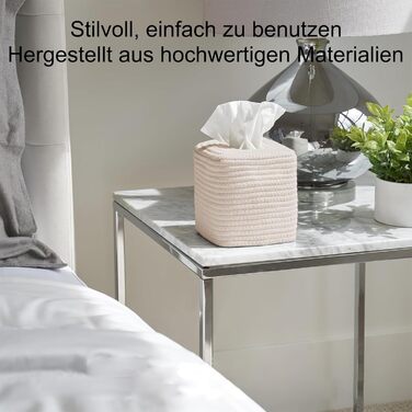 Скринниця для серветок Rarapop: стильна дерев'яна скринька-куб для ванної кімнати та офісу (кремовий колір)