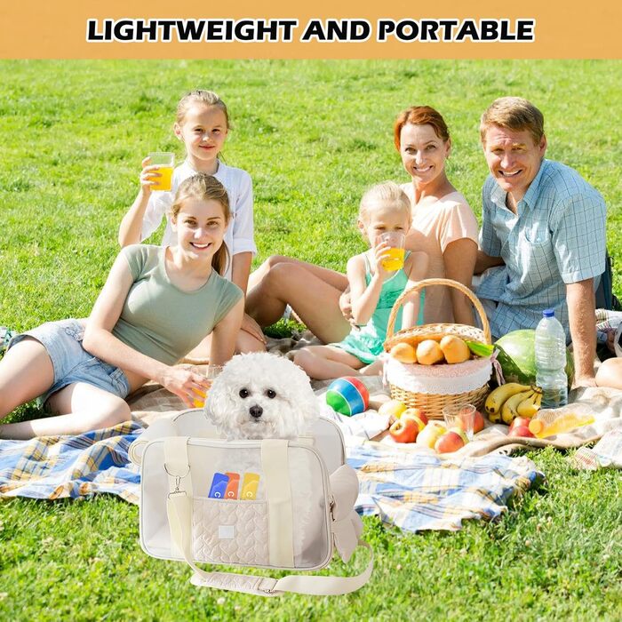 Транспортувальна сумка для собак та котів до 5 кг – Легка та дихаюча переноска для маленьких тварин, з ременем безпеки та кишенями, ідеальна для авто, подорожей та відпочинку на природі