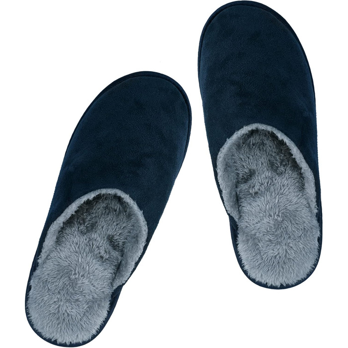 Тапочки домашні зимові для чоловіків та жінок. Теплі, плюшеві, з пам'яттю форми, антиковзкі, для дому та вулиці. Розмір 42/43 EU, Стиль 7