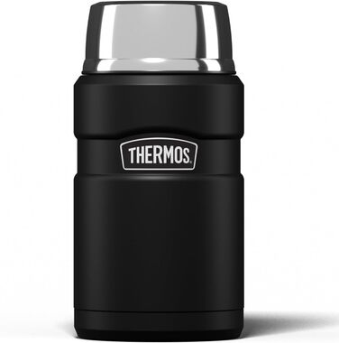 König Stainless Steel Thermos Flask - Matte Black (710ml) | Insulated Food Container