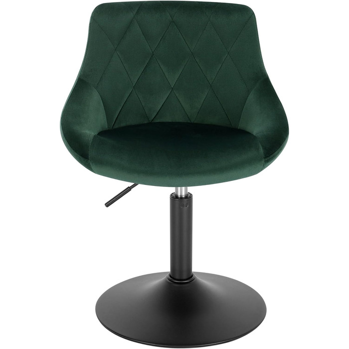 WOLTU Adjustable Velvet Bar Stool with Backrest - Swivel, Dark Green - Set of 2