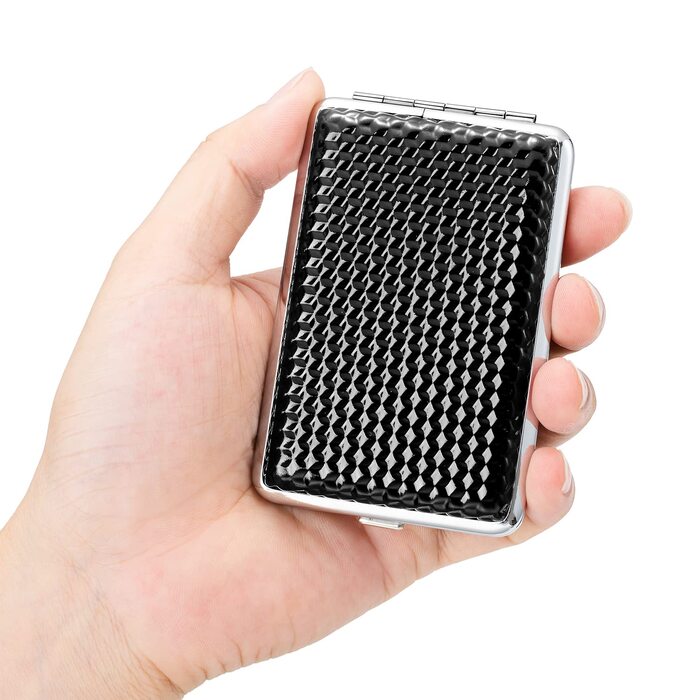 Чохол для сигарет з PU шкіри на 14 сигарет: чорний, срібний, червоний, синій. Металевий чохол для сигарет для чоловіків та жінок з подарунковою коробкою