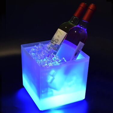 3.5L Ice Bucket LED, Colorful LED Ice Bucket for Bottles, Ice Bucket with Automatic Color Changing, For Parties, Homes, Bars, Clubs, Theme Restaurants, Can Freeze Red Wine, Juice, Beer
