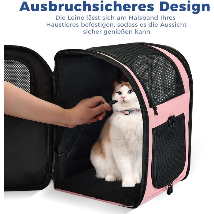 Рюкзак для собак та котів Apollo Walker - зручний та дихаючий, для подорожей та активного відпочинку (2-15 кг), рожевий