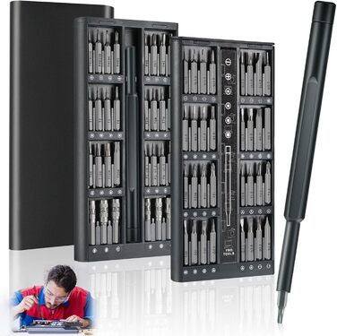 Електрична викрутка 63 в 1 для Macbook, iPhone, PS4/PS5, годинників та окулярів. Набір прецизійних викруток з бітами Torx T5-T9, P5, Y00 та ін.