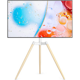 Adjustable TV Stand Tripod - Fits 32-65 inch TVs, VESA 400x400mm, 35kg Weight Capacity, Beige