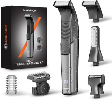 MAXGROOM 3-в-1 Тілогример для чоловіків: електробритва, тример, вологостійкий, для тіла та інтимної зони