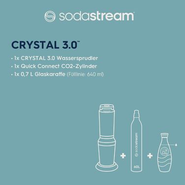 SodaStream Crystal 3.0: Газова вода вдома - зручний напій без відходів, срібно-чорний, 45 см
