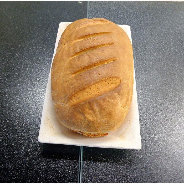 Bread loaf pan ceramic, bread baking mold for 500g bread and up to 750g bread, made with clay from Germany, produced in Bavaria. Bread recipes online, bread baking mold.