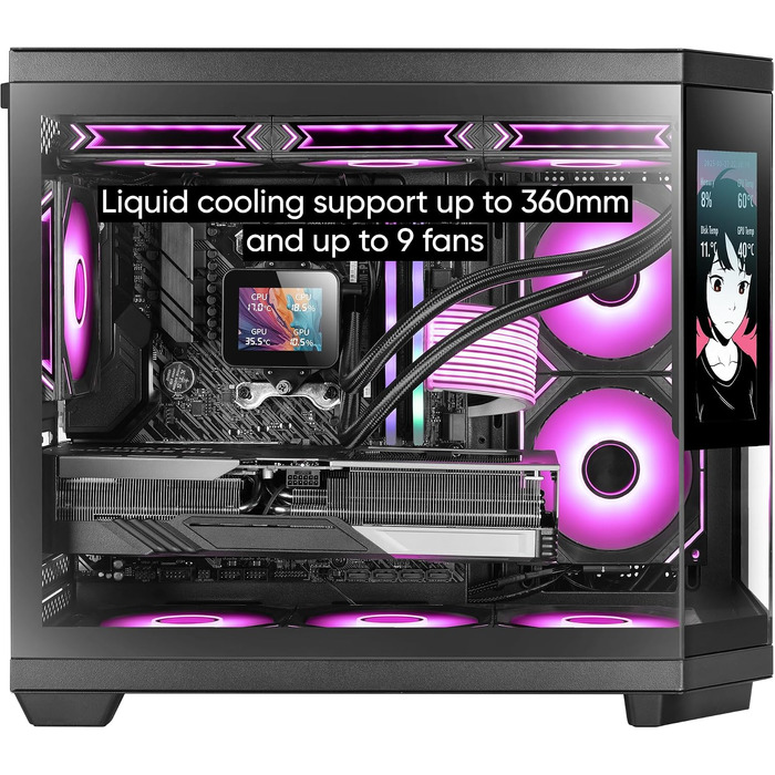 Ігровий корпус для ПК Mars Gaming MC-U3 ATX XL, 3 ARGB вентилятори 120мм, загартоване скло, чорний (MicroATX / Mini-ITX)