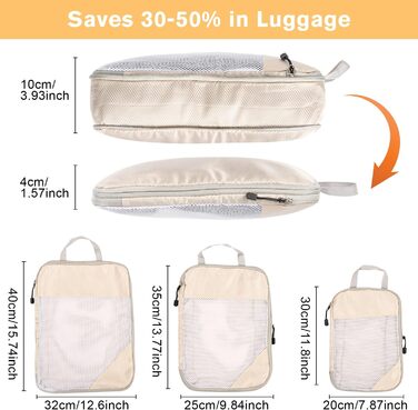 Органайзери для валізи Packing Cubes, набір 3 шт. (3 розміри) - водовідштовхуючі, для подорожей, розширювані