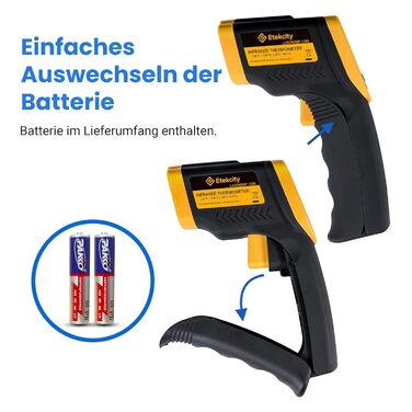 Інфрачервоний термометр Etekcity -50°C до +450°C (610°C) - цифровий лазерний термометр для кухні, піци, гриля, випічки