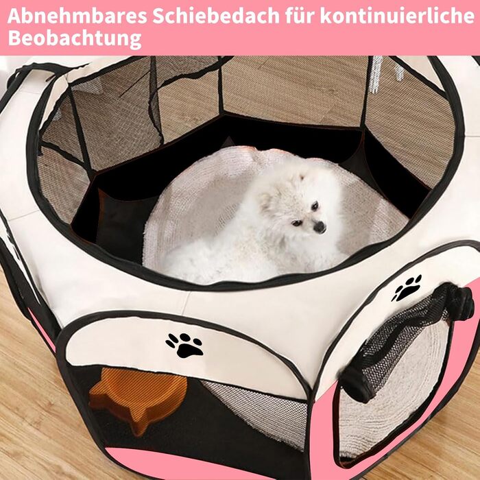 Летворешітка для цуценят та котів, вольєр для тварин у квартиру, 114x114x58 см (рожевий)