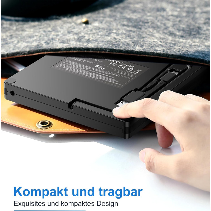 Зовнішній CD/DVD привід USB 3.0 та USB-C, оптичний накопичувач CD/DVD +/-RW ROM для ноутбука, ПК, MacBook, iMac (Windows, MacOS, Linux)