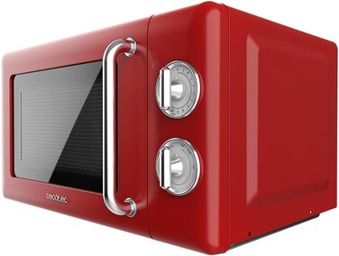 Мікрохвильова піч Cecotec Proclean 3110 Retro Green: 700 Вт, 6 рівнів, таймер до 30 хв, функція розморожування, механічне керування, зелений колір, сталевий фініш