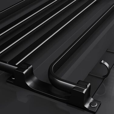 Тримач для рушників без свердління, матовий, самоклеючий, з 5 гачками, 58 см, алюміній (сірий)