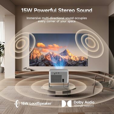 Magcubic Beamer 4K: Міні-проектор з WiFi 5, Bluetooth 5.1, 15W, 650 ANSI, Dolby Audio/HDR10+, автофокус, трапец. корекція, 180° обертання (сірий)