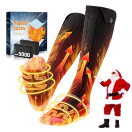 Гріючі шкарпетки 2026 Upgraded, 5000mAh*2, 3 режими нагріву, 360° нагрів, чорні, для жінок та чоловіків, для катання на лижах, полювання, походів
