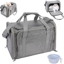 Транспортна сумка для кота/собаки, переносний рюкзак для тварин, сіра, до 6 кг