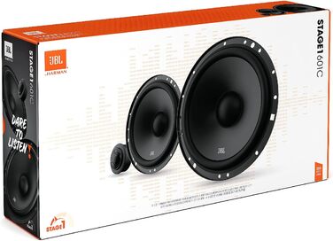 Автомобільна акустика JBL Stage1 601C 200 Вт, компонентна система 2-смугова, динаміки 16-17 см, твіттер, чорна, Harman Kardon