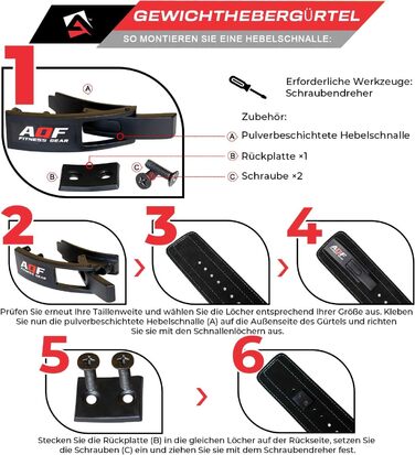 AQF Weightlifting Belt Lever Buckle, 4