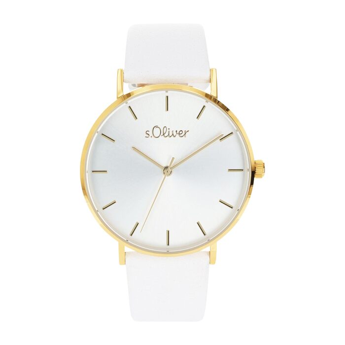 Годинник наручний s.Oliver для жінок, кварцовий, аналоговий, з шкіряним ремінцем, водонепроникний, у подарунковій коробці (класичний)