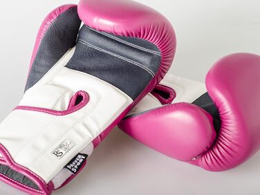 Боксерські рукавички Paffen Sport FIT з дихаючою сіткою на долоні для боксу, кікбоксингу, муай-тай, K1 та інших єдиноборств, рожевий/білий (10UZ)