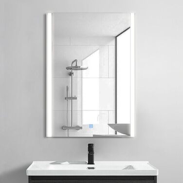 Дзеркало для ванної кімнати CLIPOP з підсвічуванням LED, сенсорне управління, IP44, 3 кольори світла, 40x50 см