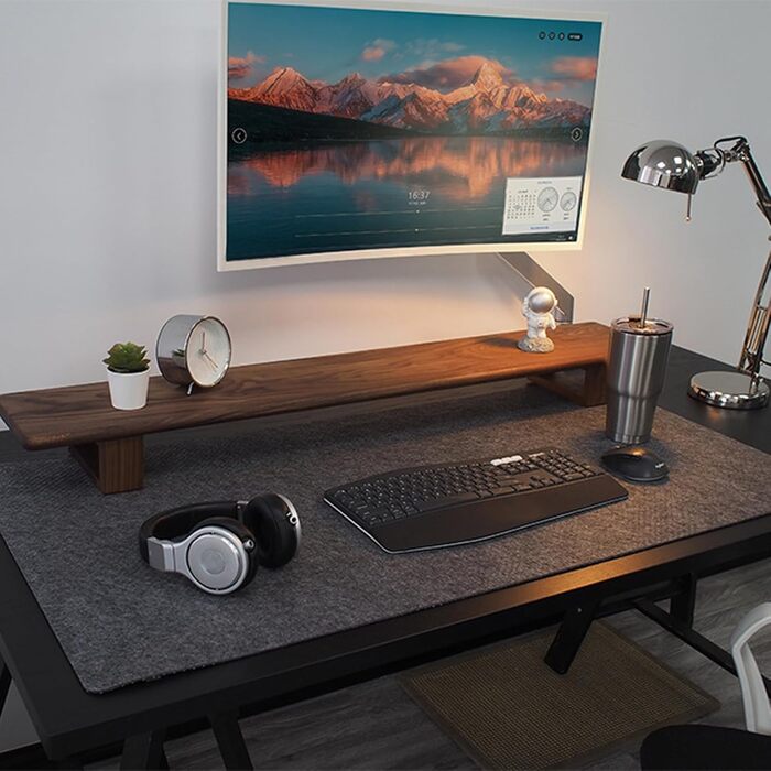 Підкладка під мишу з фетру 60x30 см, велика, для офісу та дому (темно-сірий)