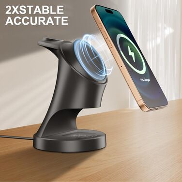 3-в-1 Зарядний пристрій MagSafe: бездротова зарядка для iPhone та Apple Watch, AirPods. Чорний