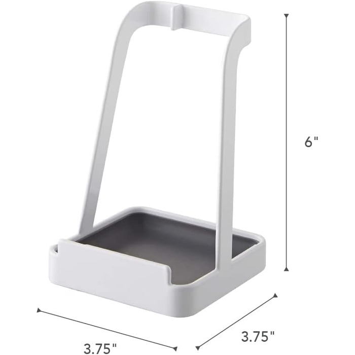 Yamazaki 2248 TOWER Ladle & Pot Lid Stand, White, Steel, Minimalist Design, 10 x 10 x 15 cm (LxWxH)