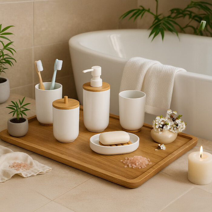 Relaxdays 7-Piece Bathroom Set