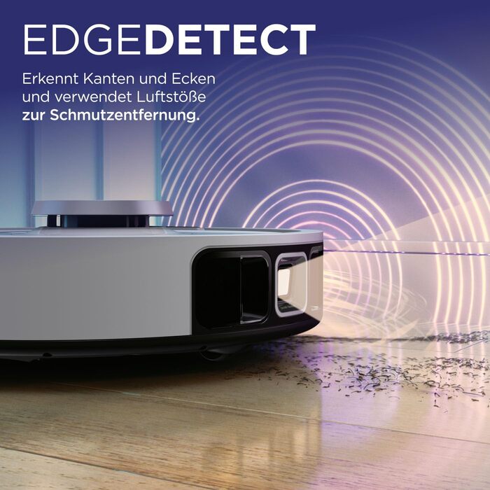 Робот-пилосос Shark PowerDetect з базою самоочищення, самостійно спустошується до 60 днів, для шерсті тварин, килимів та твердих підлог, з 3D- та LiDAR-навігацією, 14,5 см заввишки, білий