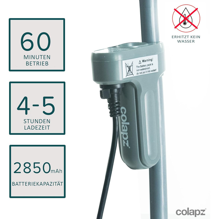 Colapz Rechargeable Camping Shower with Battery, Portable Outdoor Shower for Dogs, Car, Van & RV, including Carry Bag, Campervan Gadgets