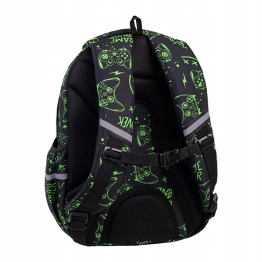 Багатовідсіковий шкільний рюкзак CoolPack, чорний з зеленим, 21 л