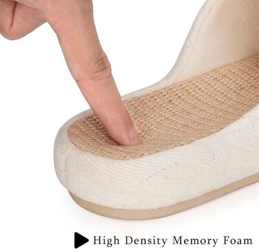 Тапочки жіночі Eagsouni з льону, зручні, антиковзні, з піною пам'яті, для дому, теплі, 37/38 EU, бежеві