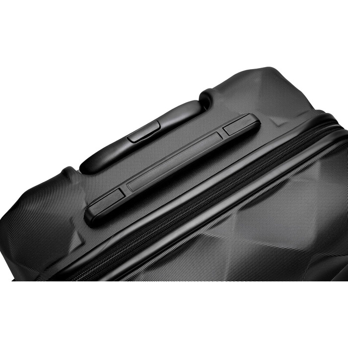 Чемодан British Traveller Mittelgroßer, 64x43x26.5 см, ABS+PC, TSA-замок, 4 колеса, чорний (M, 57L)