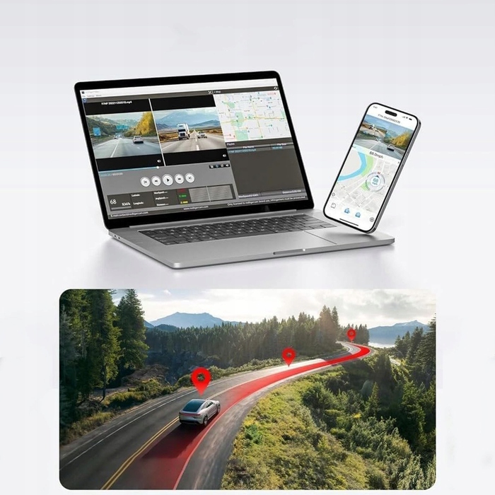 Автомобільний відеореєстратор 4K з GPS, Wi-Fi, G-сенсором та нічним баченням, передня та задня камери HD