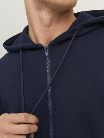 Чоловіча однотонна куртка-худі Jack & Jones темно-синього кольору (Navy Blazer)