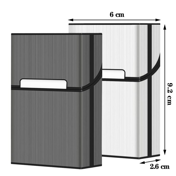 Металеве тютюнопакувальник LiRiQi на 20 сигарет з магнітним замком (сірий, чорний, срібний)