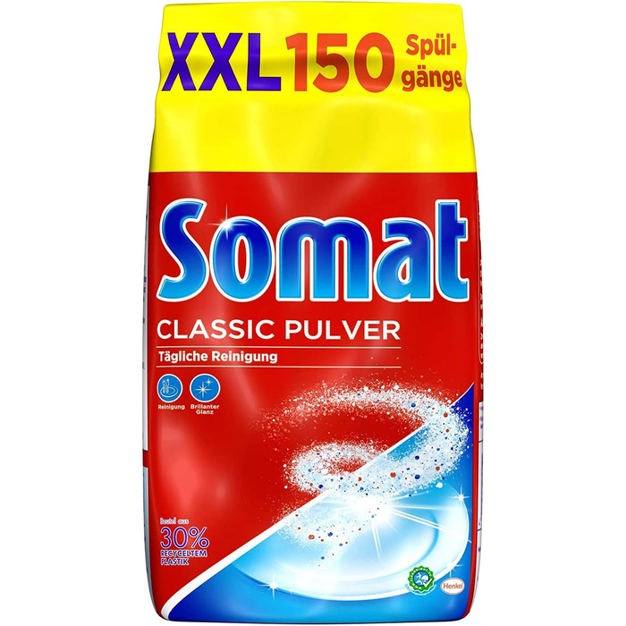 Порошок для посудомийних машин Somat Classic для щоденного очищення, без ароматизатора, 12 кг (4 упаковки по 3 кг)