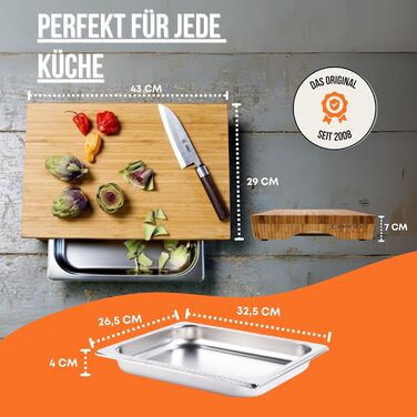 cleenbo® Cutting Board with Drip Tray 