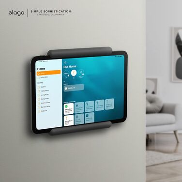 Тримач для планшета elago Home Hub Mount для Apple iPad, iPad Air/Pro, Samsung Galaxy Tab та інших планшетів, силіконовий, з кабельний-менеджментом, темно-сірий
