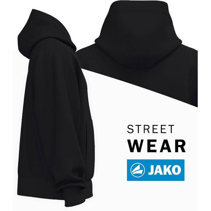 Худі JAKO Wardrobe унісекс Heavy Cotton — прогунковий світшот з капюшоном, щільна бавовна 400 г/м², чорний, розмір XL