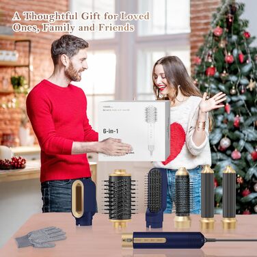 Мультистайлер для волосся 6-в-1: фен, плойка, круглі щітки, брашинг, термощітка, 1350W